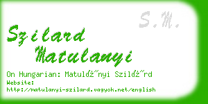 szilard matulanyi business card